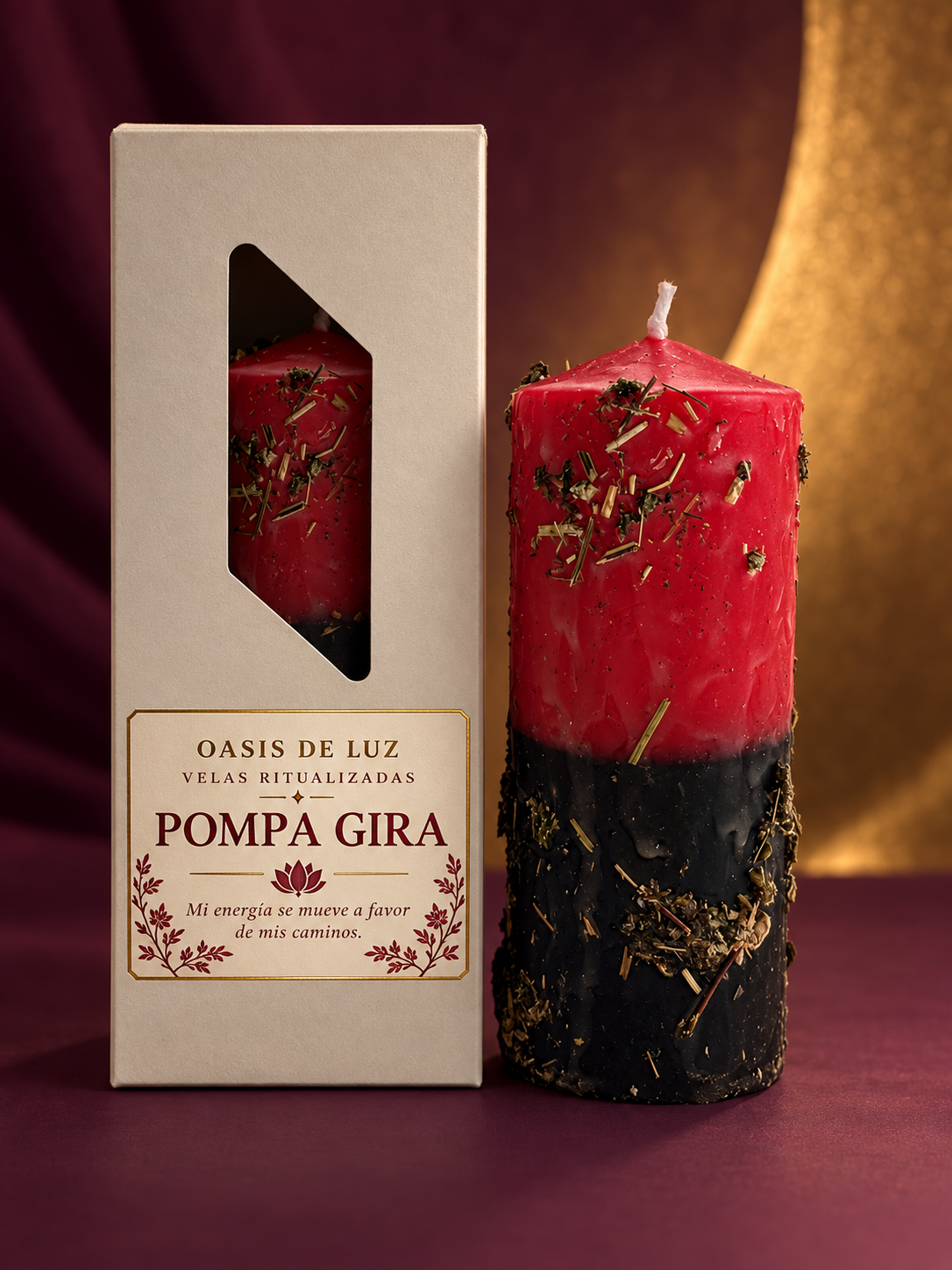 Vela Pompa Gira con caja Oasis de Luz